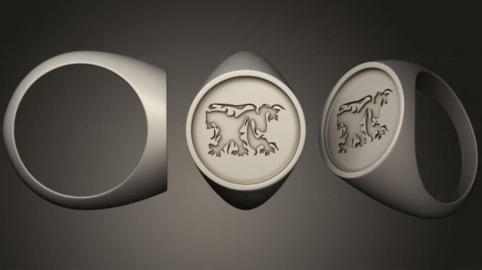 Ювелирные перстни и кольца (Vlaamse Leeuw Ring, JVLRP_0866) 3D модель для ЧПУ станка